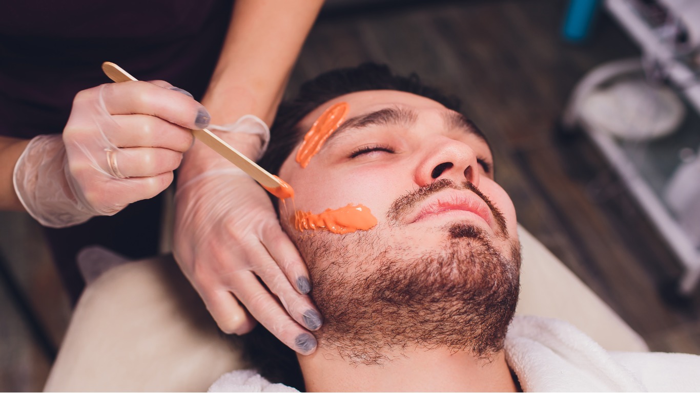 male facial waxing and grooming