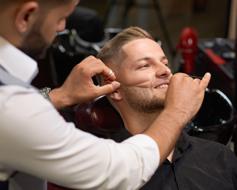 male grooming training threading brow waxing